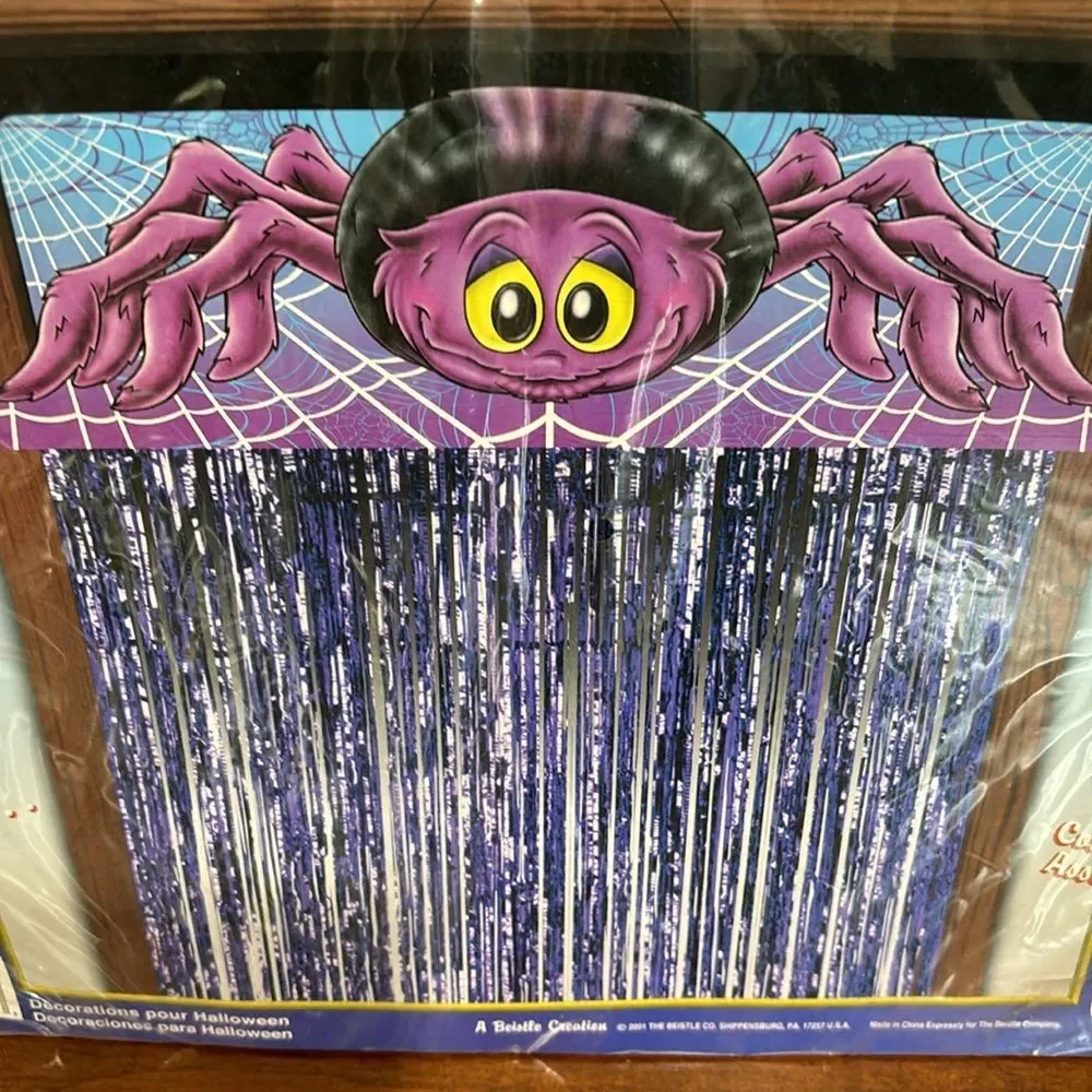 NEW! Vintage Beistle Halloween Hanging Spider Curtain Circa 2001